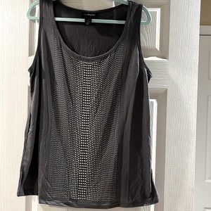 Gorgeous Lane Bryant gray tank top 14/16 covered in clear gems